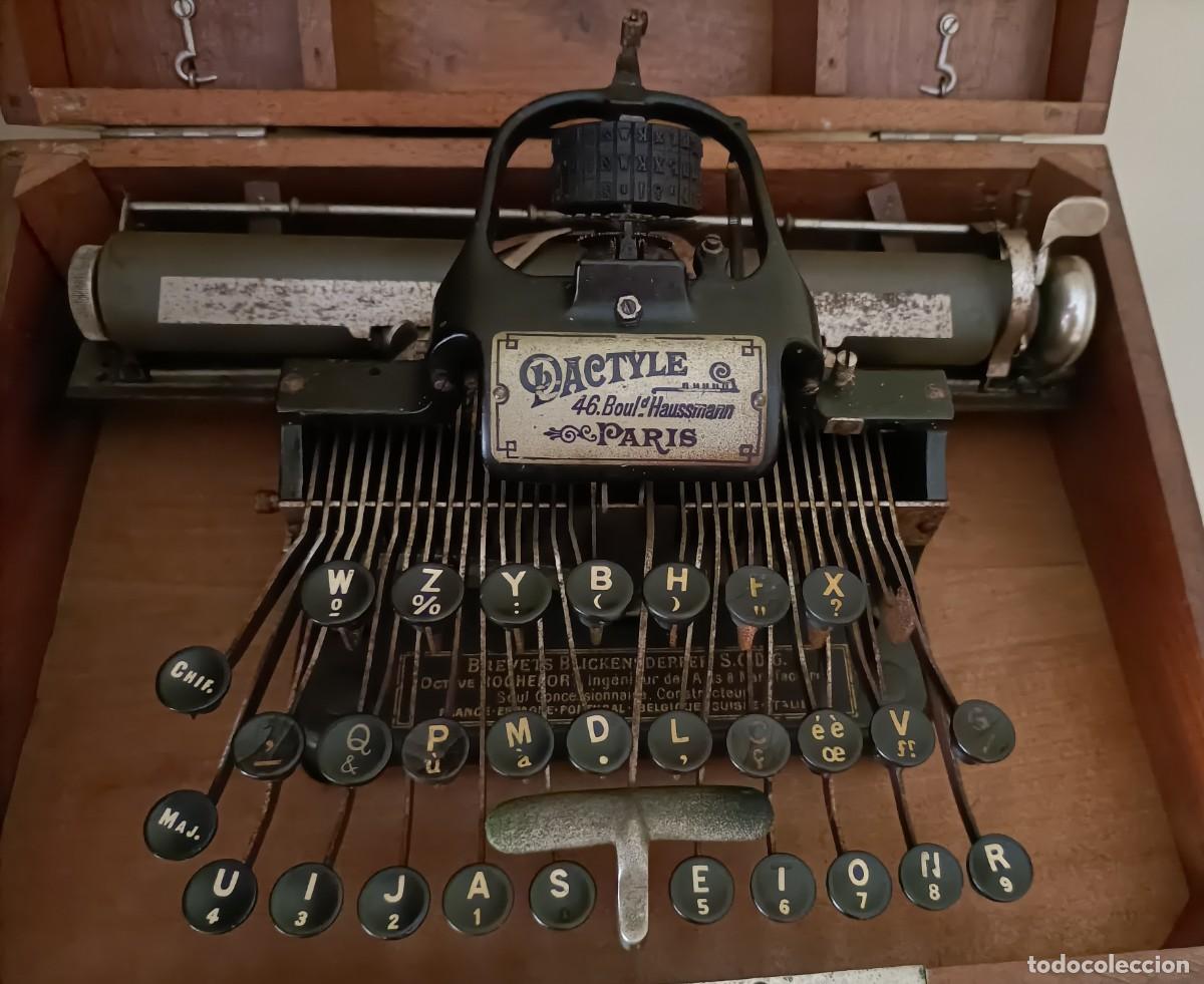 Antig&uuml;edades: DACTYLE MAQUINA DE ESCRIBIR DECADA DE 1.890 - Foto 2