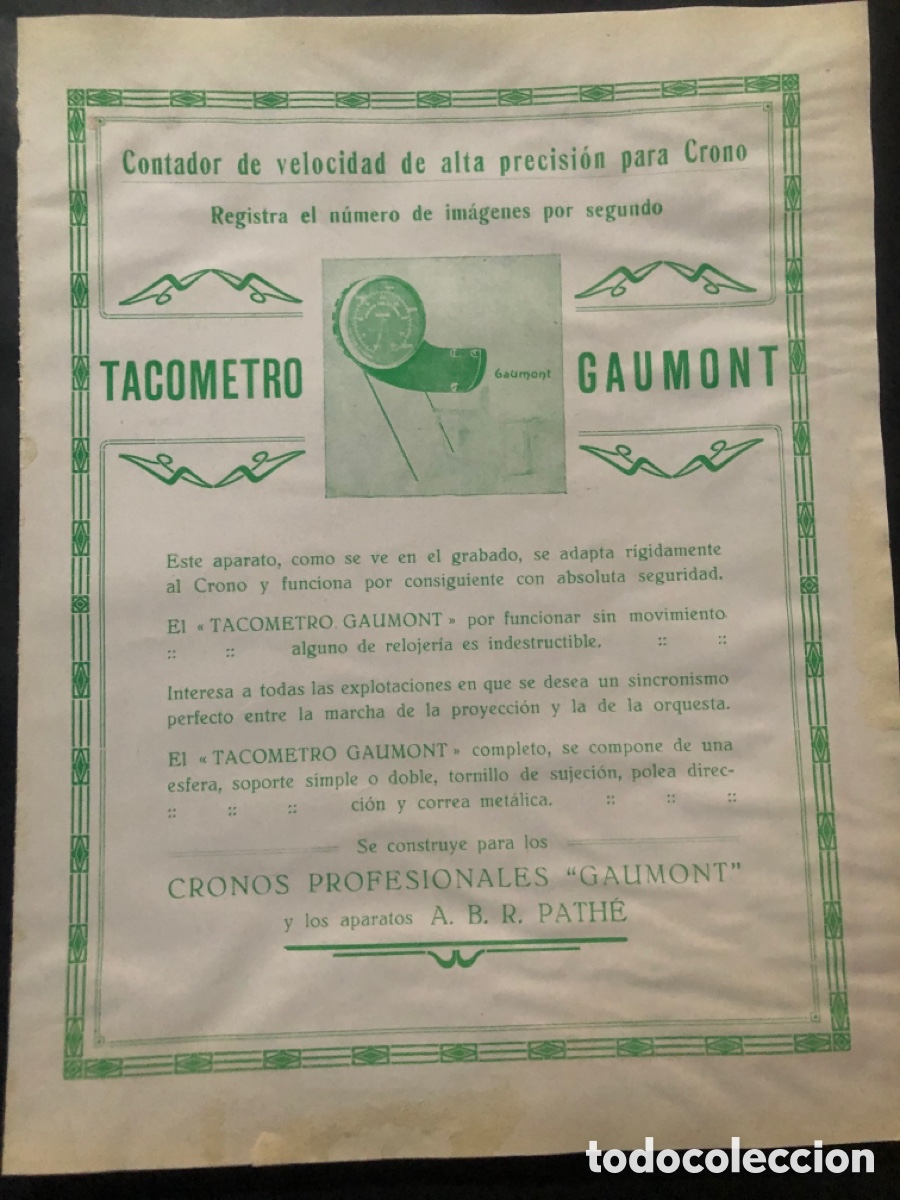Antig&uuml;edades: Publicidad Gaumont tac&oacute;metro - Foto 1