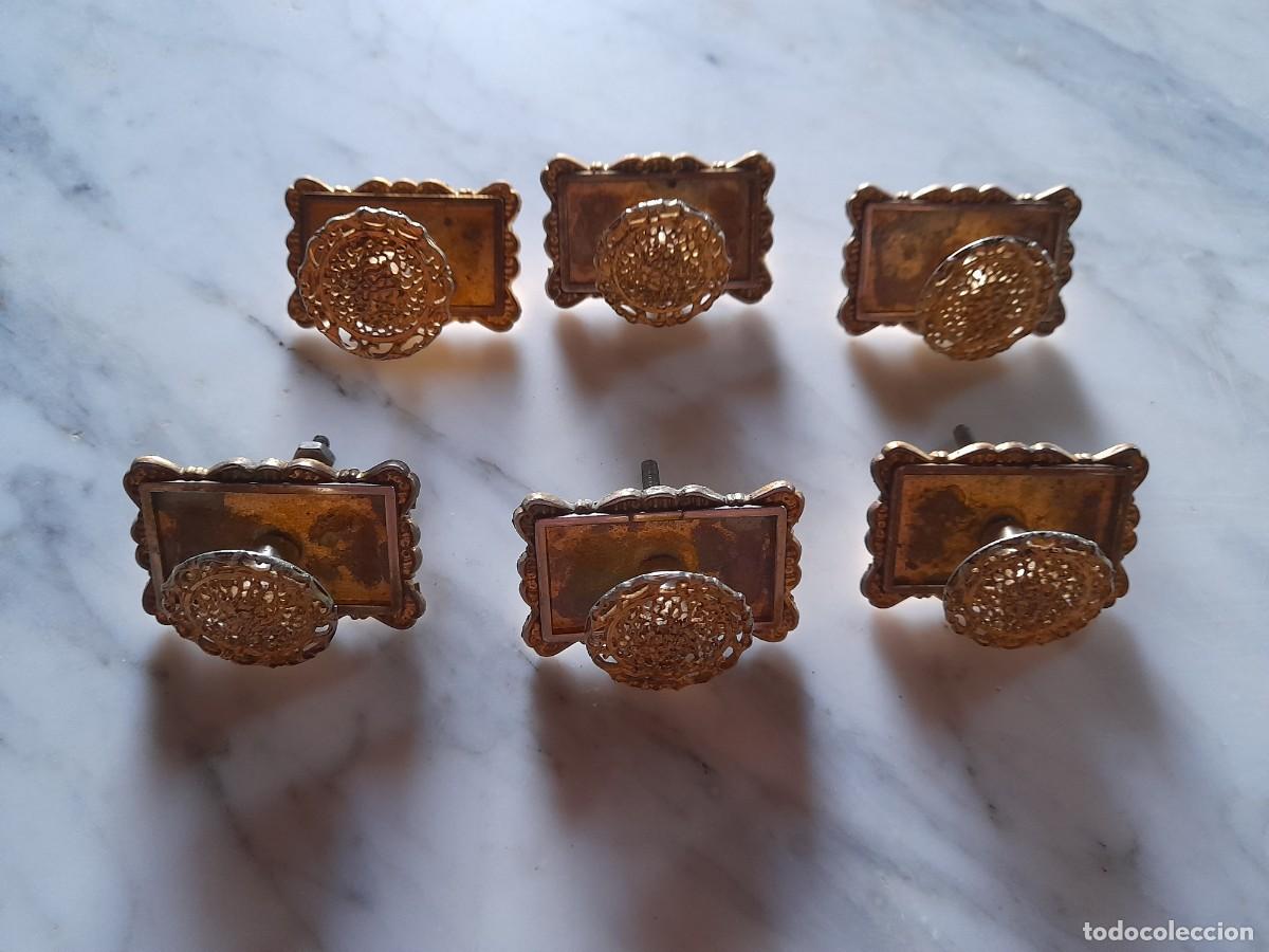 tiradores pomos de bronce antiguos con embellec - Compra venta en  todocoleccion