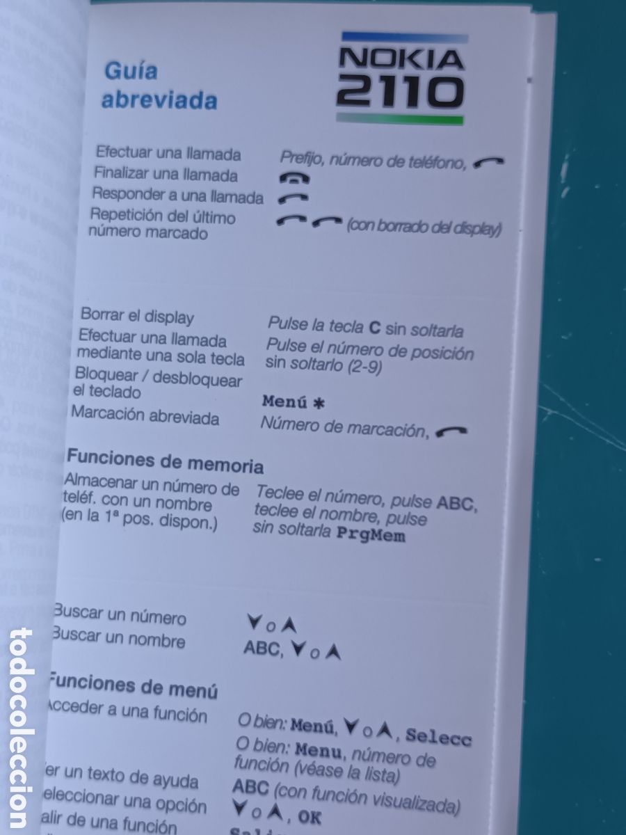 Tel&eacute;fonos: Manual de instrucciones Nokia 2110 A&ntilde;o 1996 - Foto 5