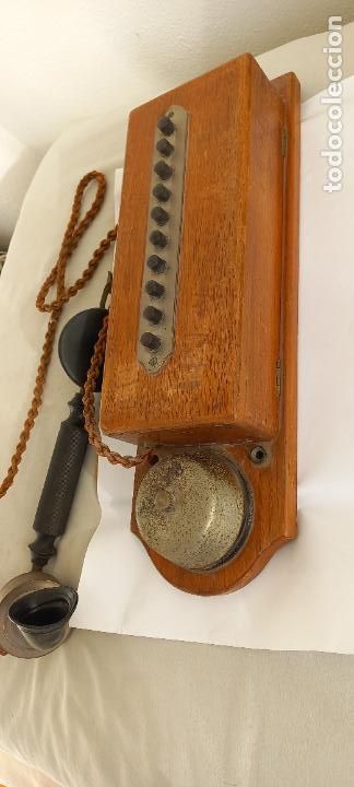 Tel&eacute;fonos: ANTIGUO TELEFONO DE PARED, EN MADERA. - Foto 2