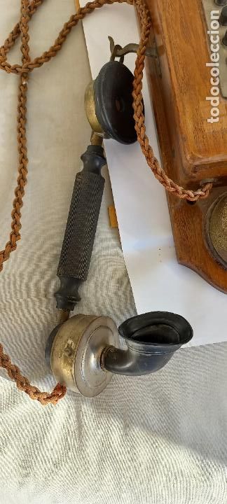 Tel&eacute;fonos: ANTIGUO TELEFONO DE PARED, EN MADERA. - Foto 3