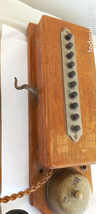 Tel&eacute;fonos: ANTIGUO TELEFONO DE PARED, EN MADERA. - Foto 7