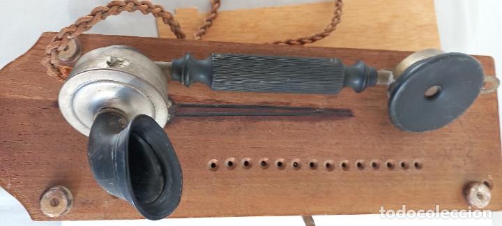 Tel&eacute;fonos: ANTIGUO TELEFONO DE PARED, EN MADERA. - Foto 9