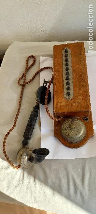 Tel&eacute;fonos: ANTIGUO TELEFONO DE PARED, EN MADERA. - Foto 1