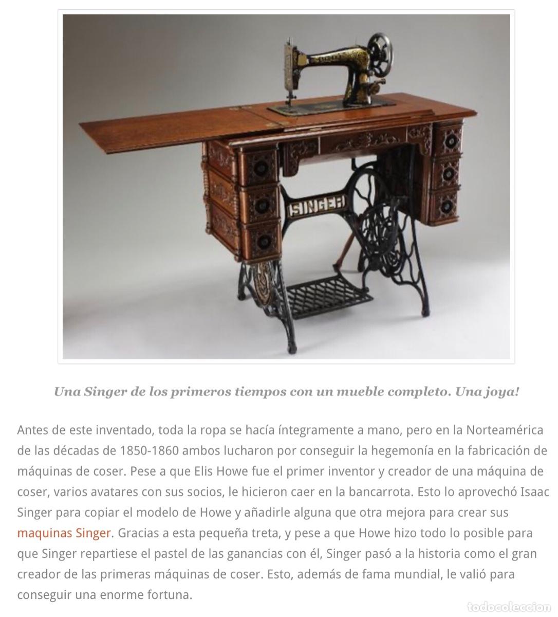 Antig&uuml;edades: Mueble maquina coser singer - Foto 17