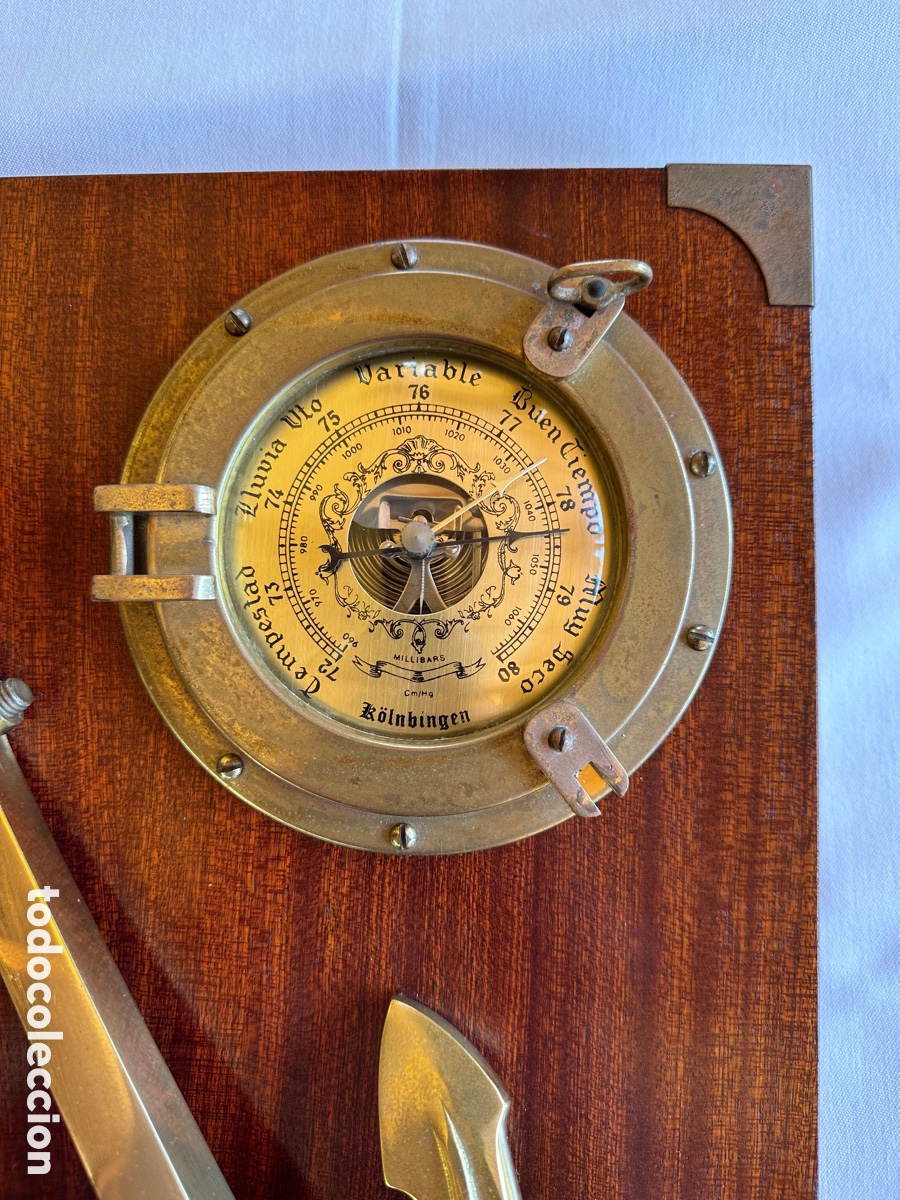 Antig&uuml;edades: Bar&oacute;metro naval con ancla. - Foto 10