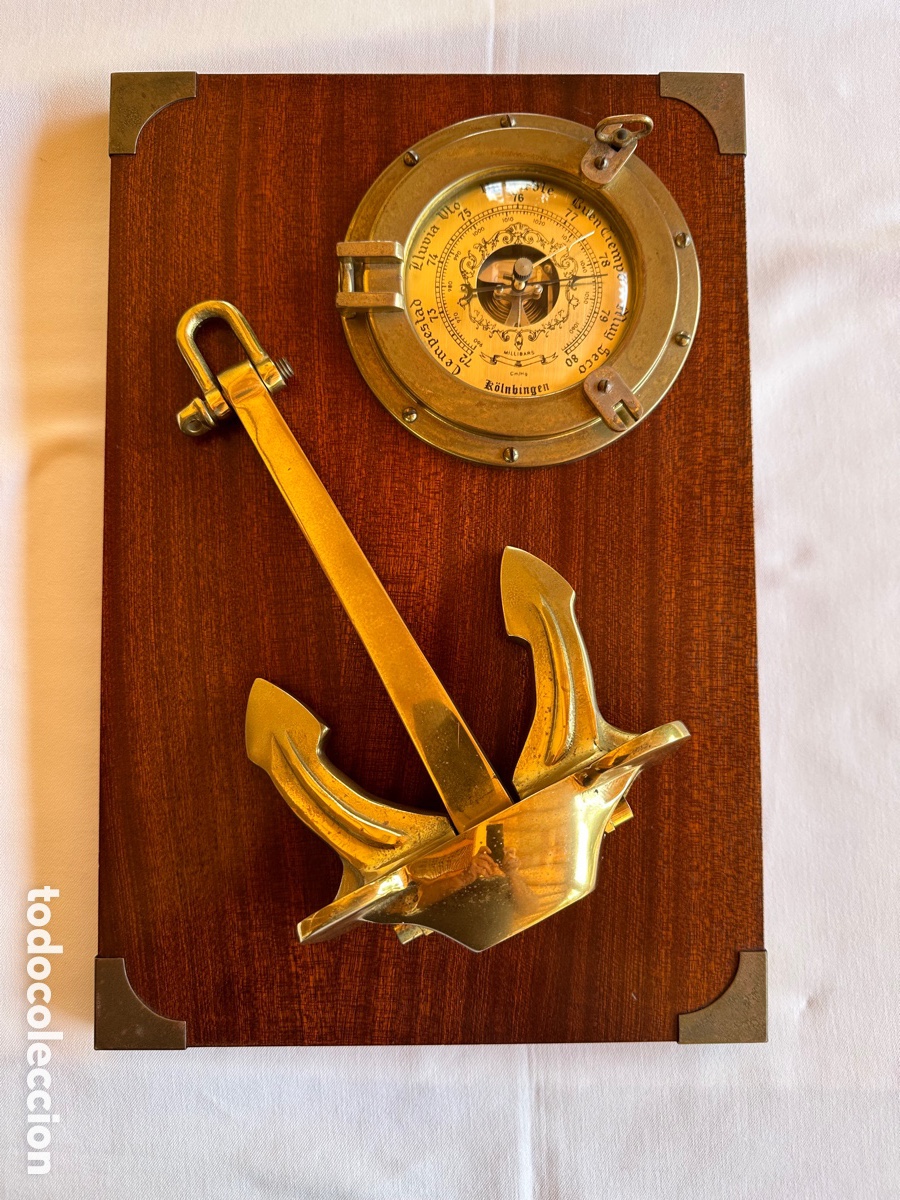Antig&uuml;edades: Bar&oacute;metro naval con ancla. - Foto 11