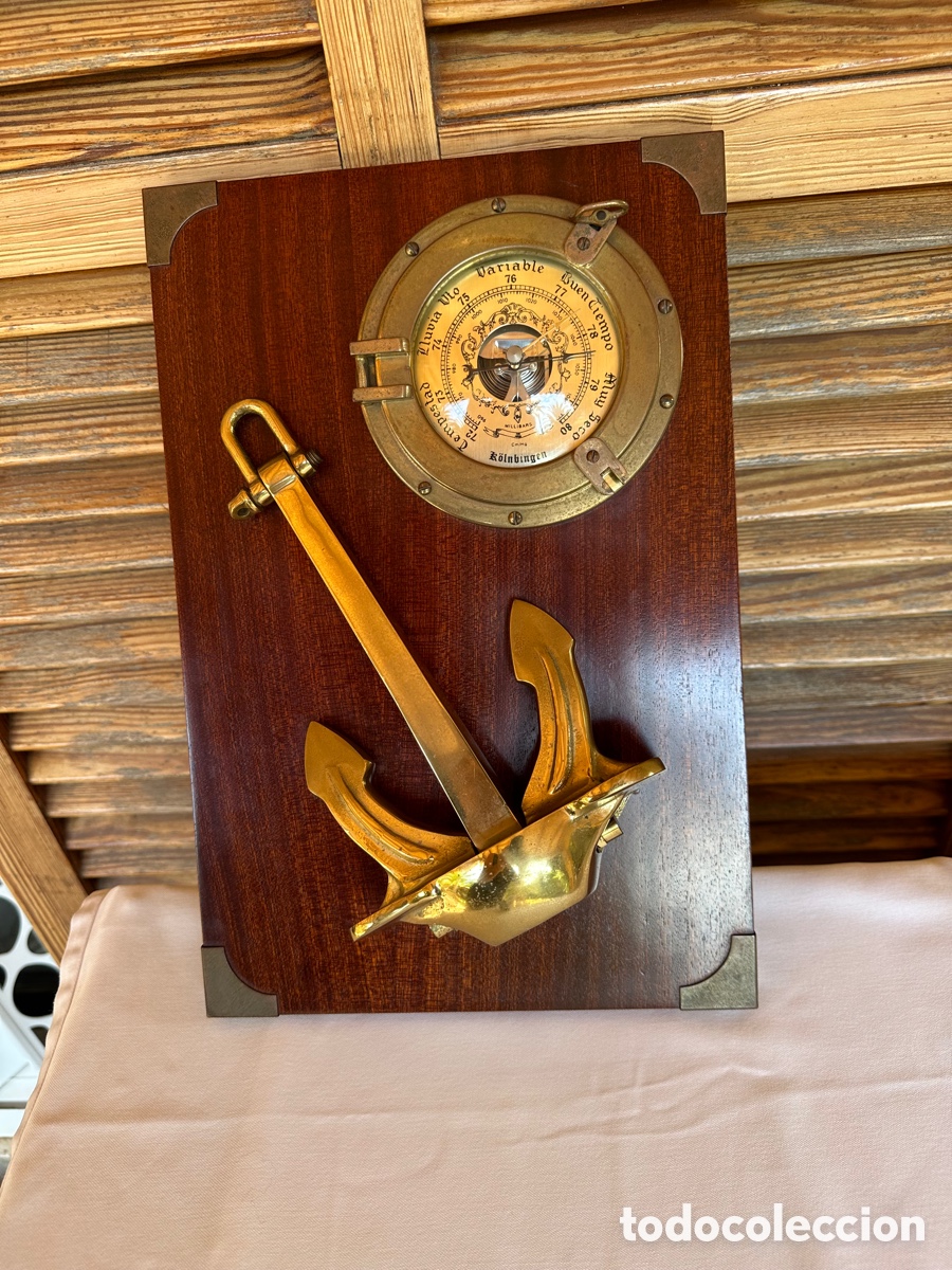 Antig&uuml;edades: Bar&oacute;metro naval con ancla. - Foto 1