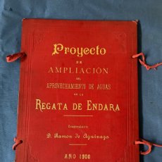 Antigüedades: ANTIGUA CARPETA DEL AÑO 1900, PROYECTO AMPLIACION DE LA REGATA DE ENDARA EN NAVARRA