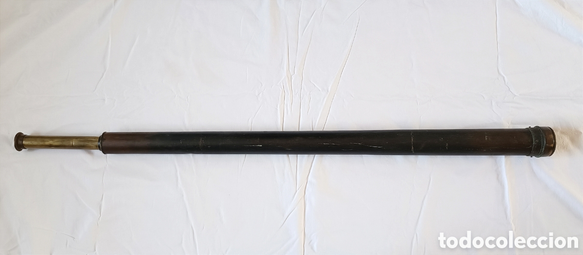 Antig&uuml;edades: ANTIGUO CATALEJO DE LAT&Oacute;N 122CM - Foto 3