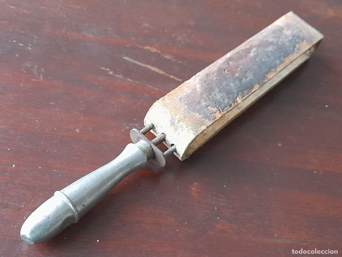 antiguo cuero afilador para navajas barbero - Compra venta en todocoleccion