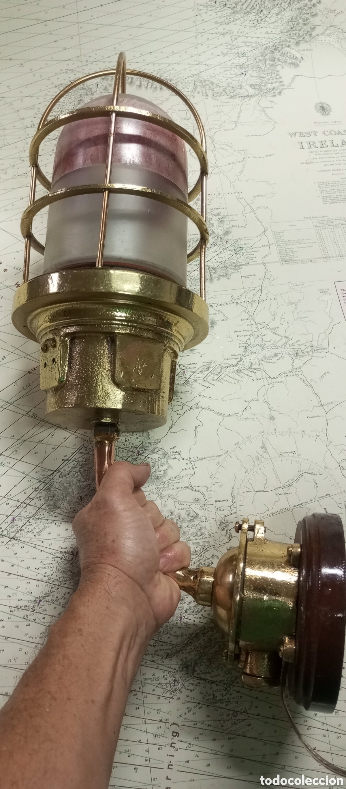 Antig&uuml;edades: Impresionante Farol o Aplique de barco - Foto 8