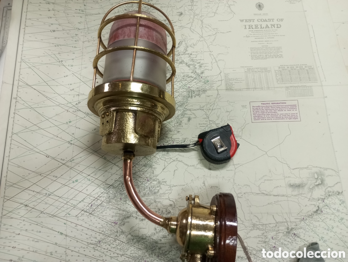 Antig&uuml;edades: Impresionante Farol o Aplique de barco - Foto 1