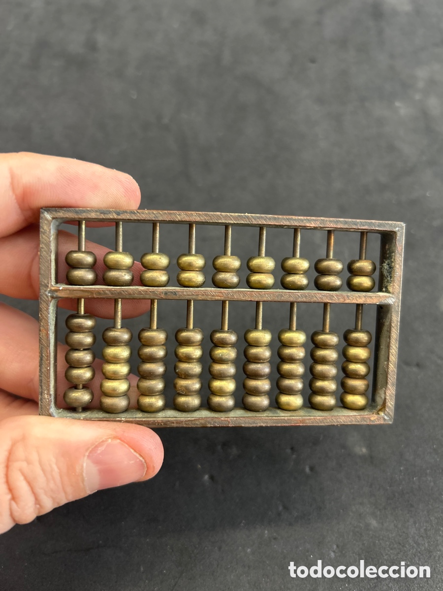 Antig&uuml;edades: &Aacute;baco de bronce miniatura 8,5cm x 5cm - Foto 2