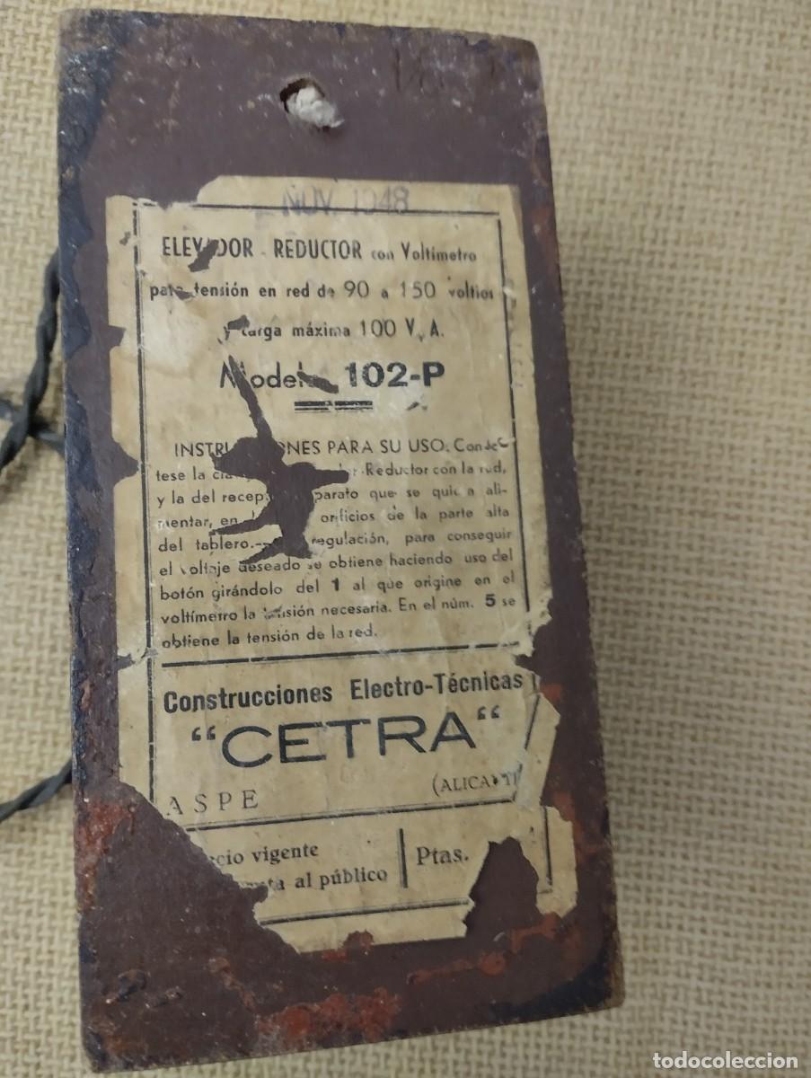 Antig&uuml;edades: Elevador Reductor con Volt&iacute;metro antiguo Cetra - Foto 6