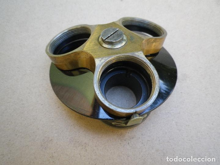 Antig&uuml;edades: Porta objetivos revolver para microscopio - Foto 3