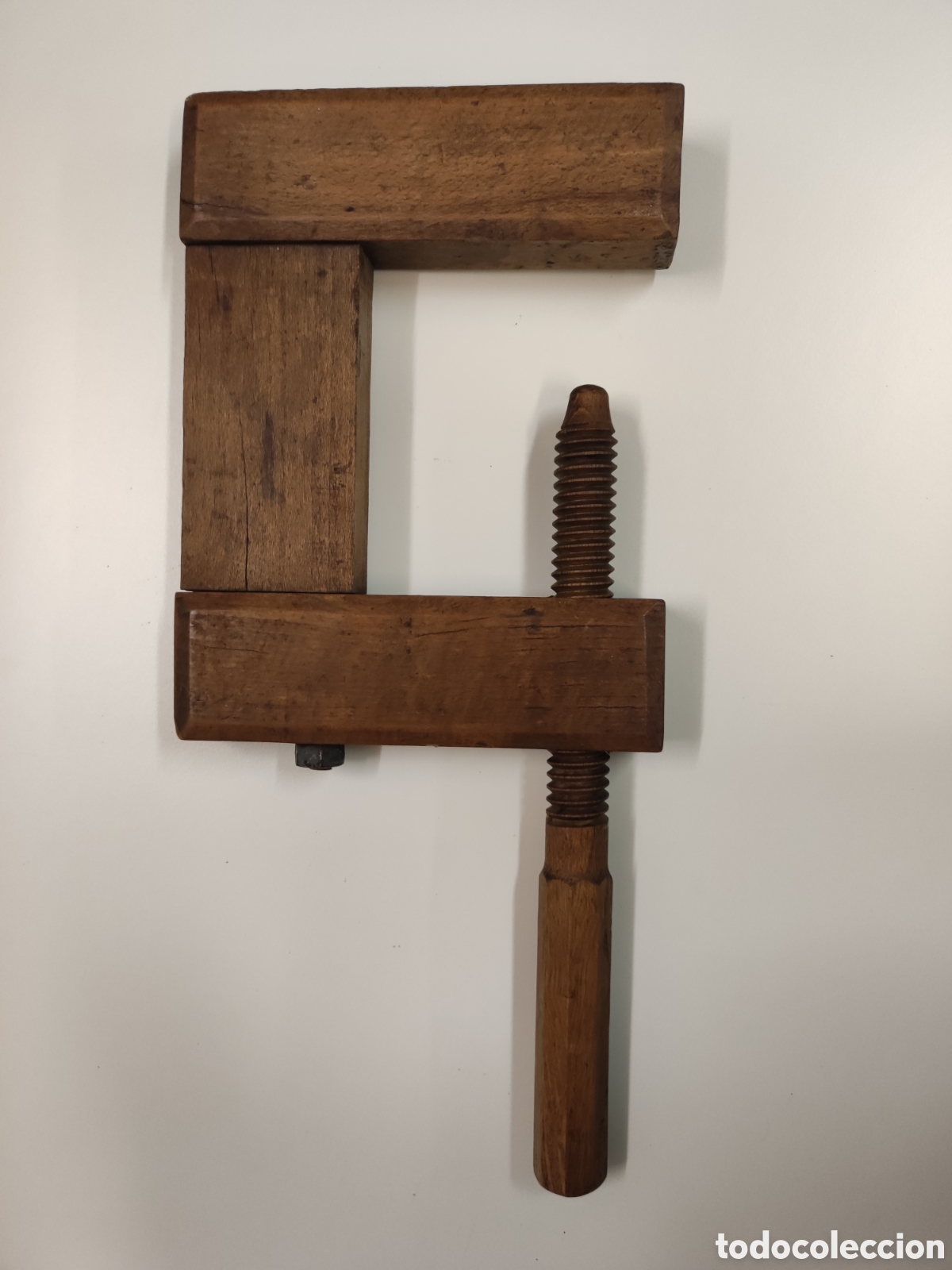 Antig&uuml;edades: Antiguo Sargento prensa Gato Madera - Foto 2