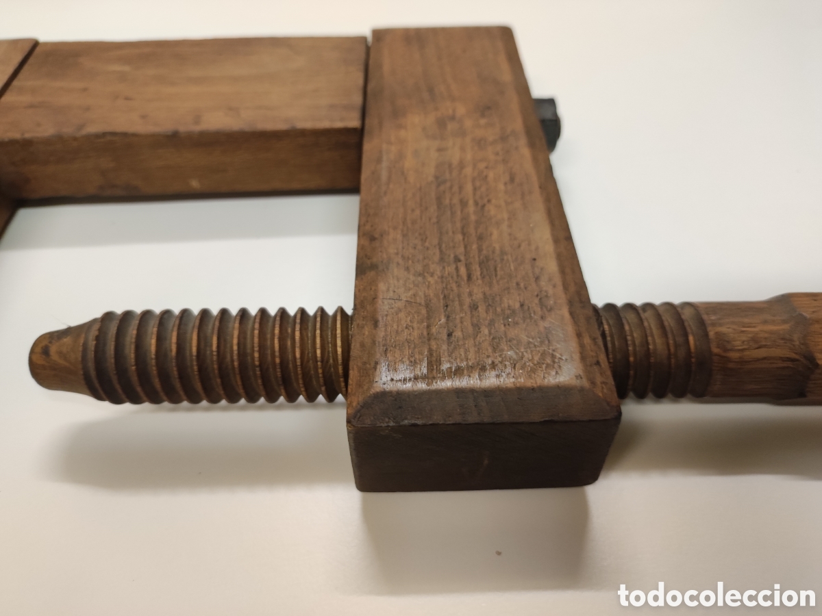 Antig&uuml;edades: Antiguo Sargento prensa Gato Madera - Foto 5