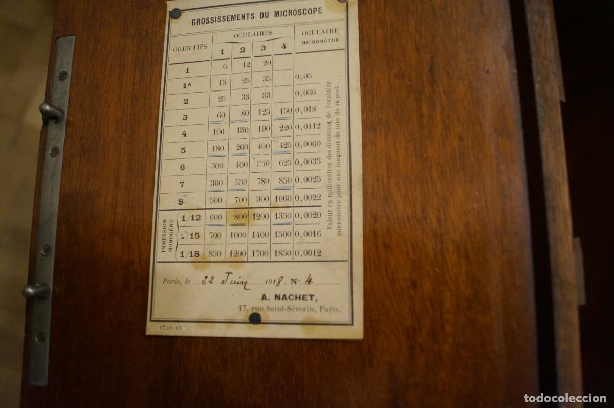 Antig&uuml;edades: MICROSCOPIO NACHET DE PARIS DE 1918 - Foto 4