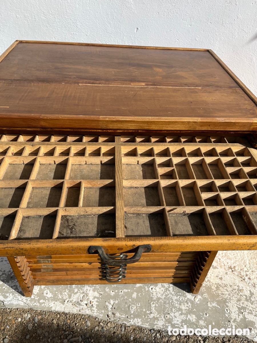 Antig&uuml;edades: MUEBLE CHIVALETE IMPRENTA - Foto 6
