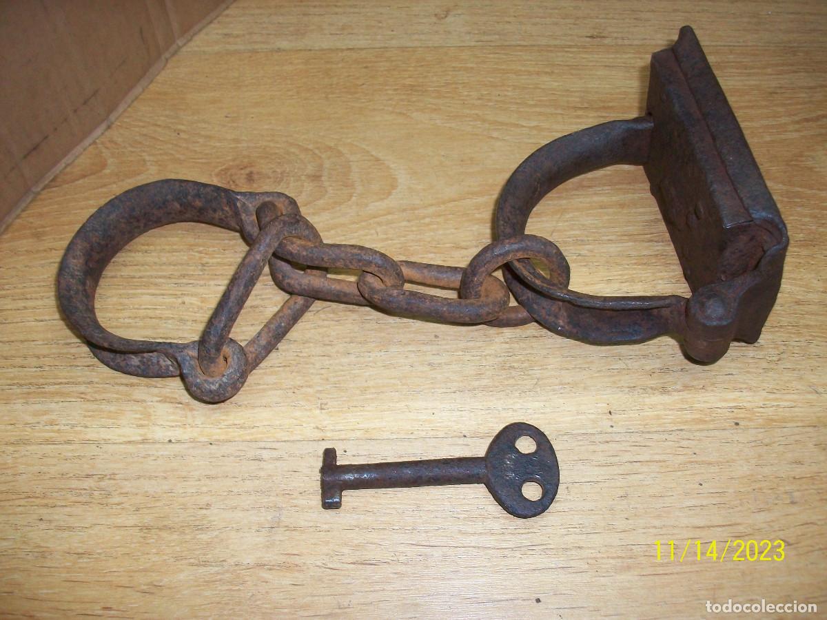 Antig&uuml;edades: ANTIGUO GRILLETE CON LLAVE-FUNCIONA - Foto 4