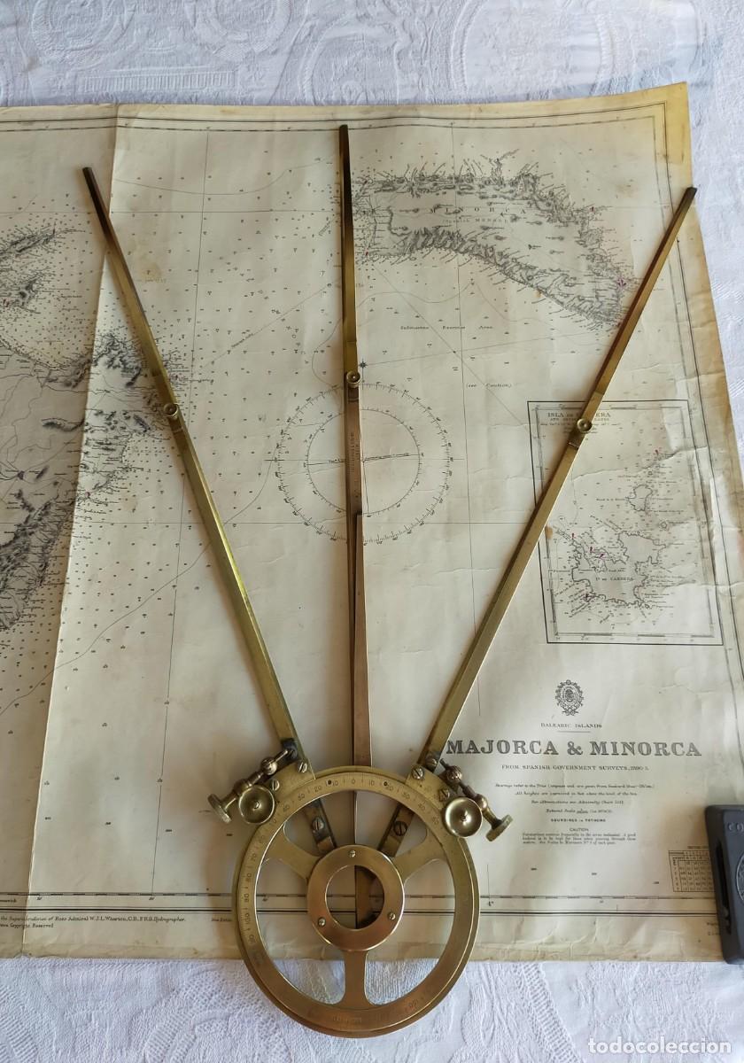 Antig&uuml;edades: Station Pointer, Protractor perteneciente al Almirantazgo de Troughton & Simms de 1840 - Foto 3