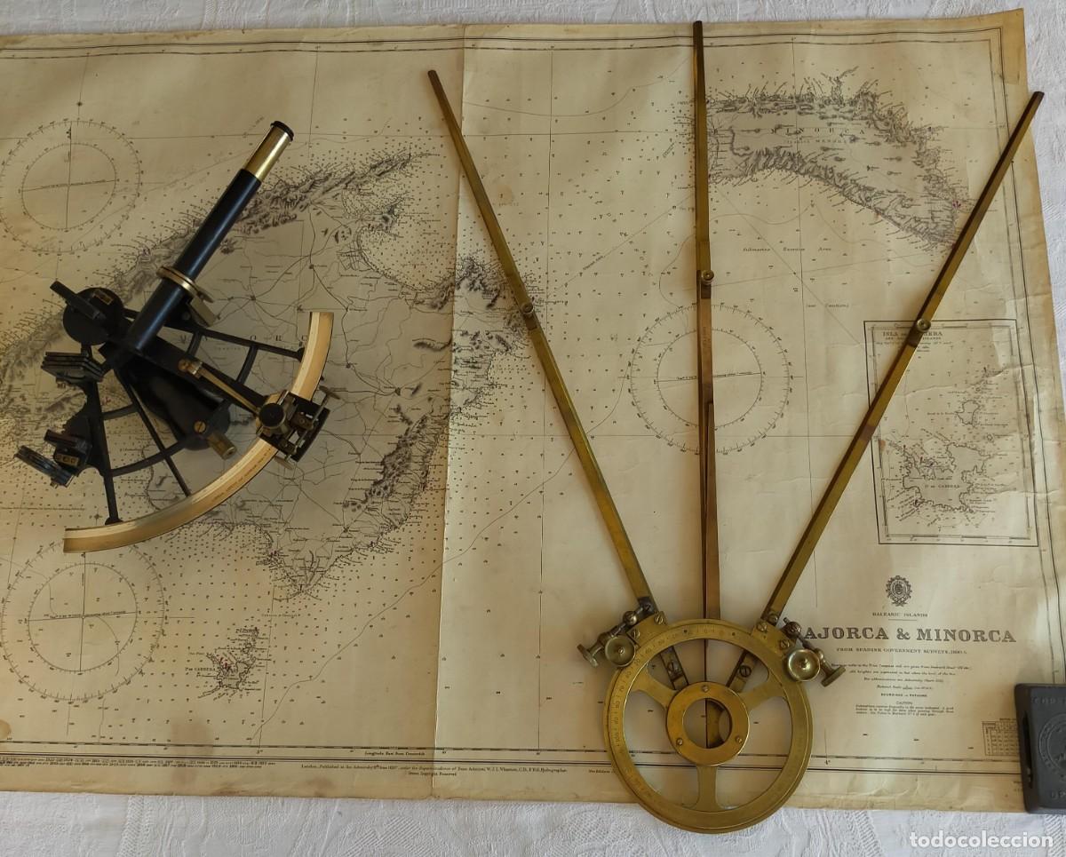 Antig&uuml;edades: Station Pointer, Protractor perteneciente al Almirantazgo de Troughton & Simms de 1840 - Foto 6
