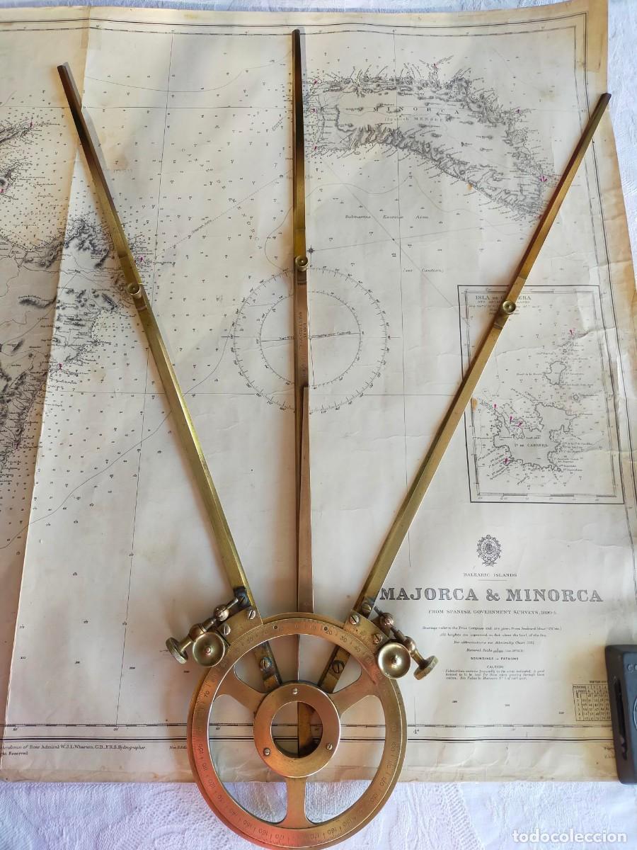 Antig&uuml;edades: Station Pointer, Protractor perteneciente al Almirantazgo de Troughton & Simms de 1840 - Foto 1