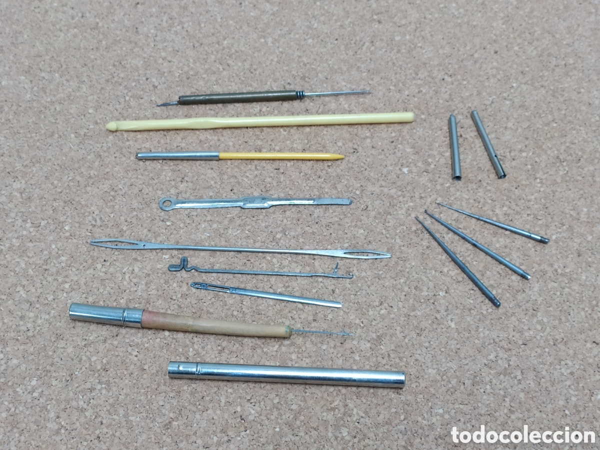 Antig&uuml;edades: DIVERSAS HERRAMIENTAS GANCHILLO Y COSER - Foto 1