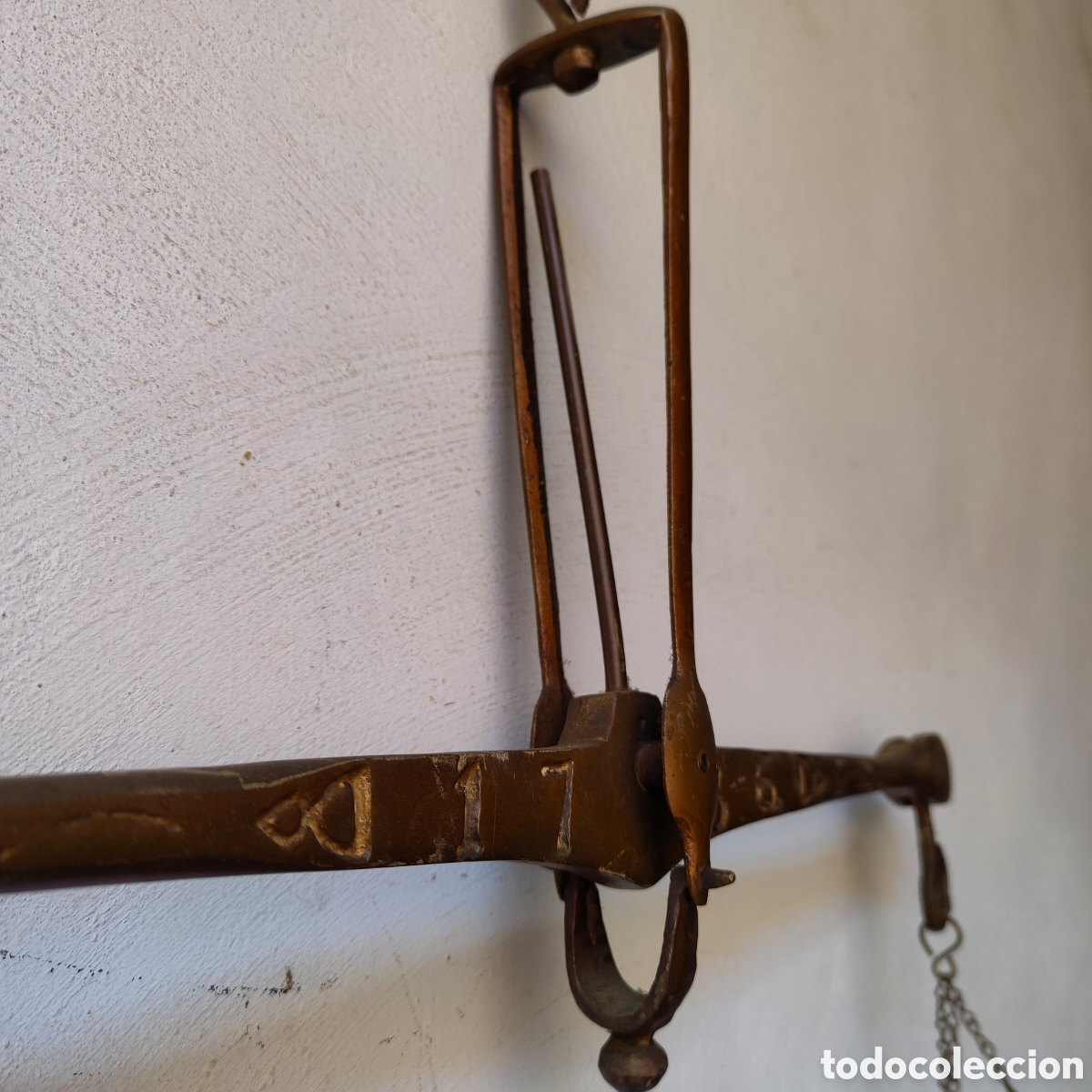 Antig&uuml;edades: BALANZA BASCULA ARABE DE BRONCE Y LATON.1736 - Foto 8
