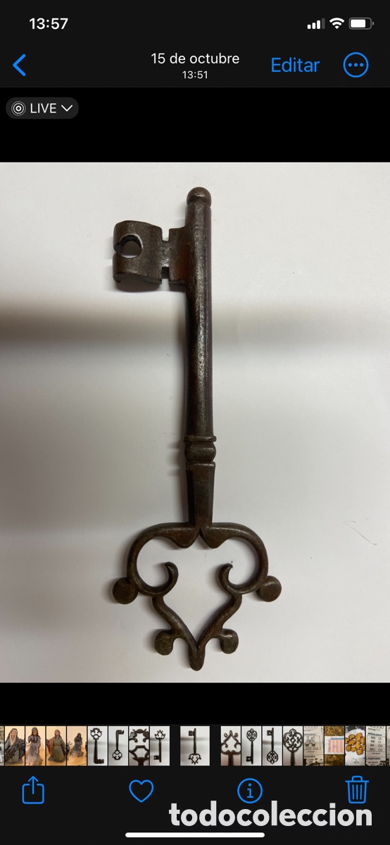 Antig&uuml;edades: LLAVE DE FORJA(s.XVII-XVIII) - Foto 1