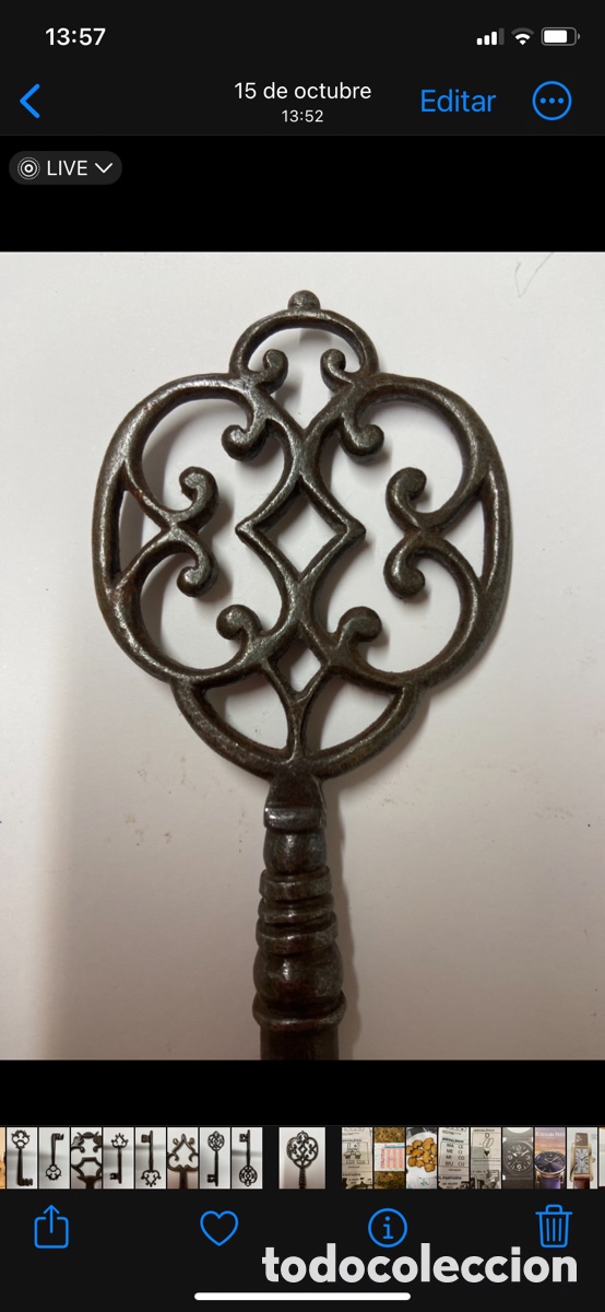 Antig&uuml;edades: LLAVE DE FORJA(s.XVII-XVIII) - Foto 2