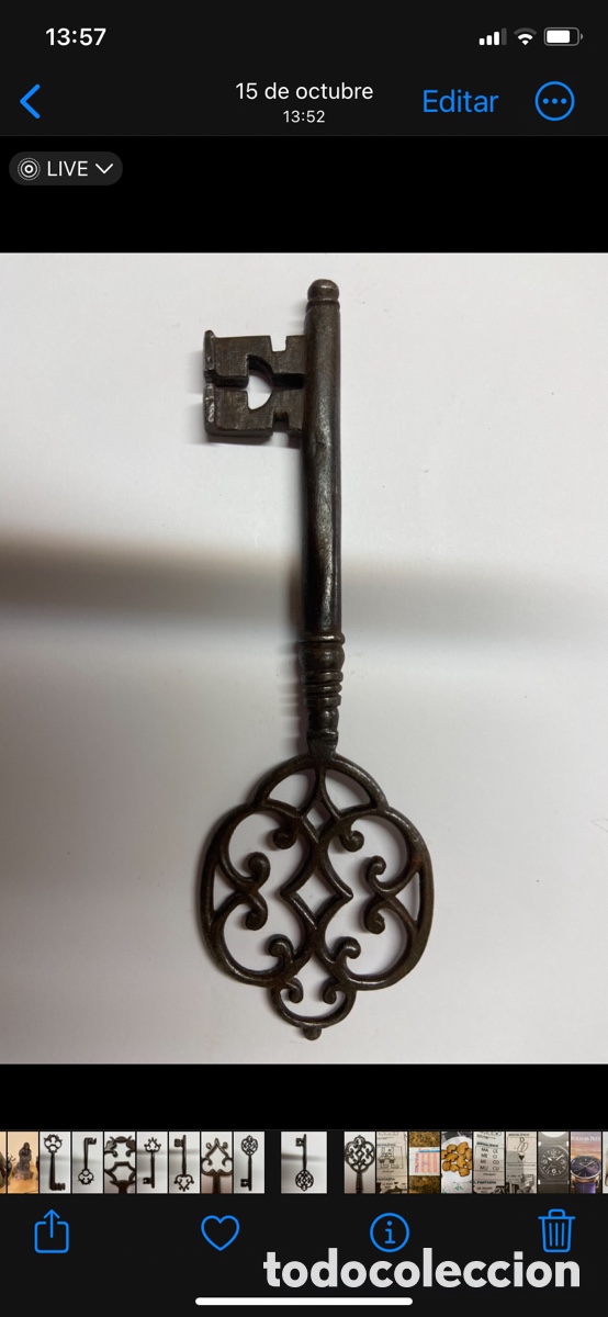 Antig&uuml;edades: LLAVE DE FORJA(s.XVII-XVIII) - Foto 3