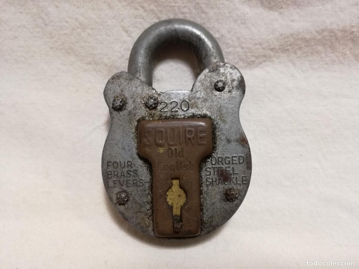 Antig&uuml;edades: ANTIGUO CANDADO SQUIRE 220 CON 1 LLAVE - Foto 2