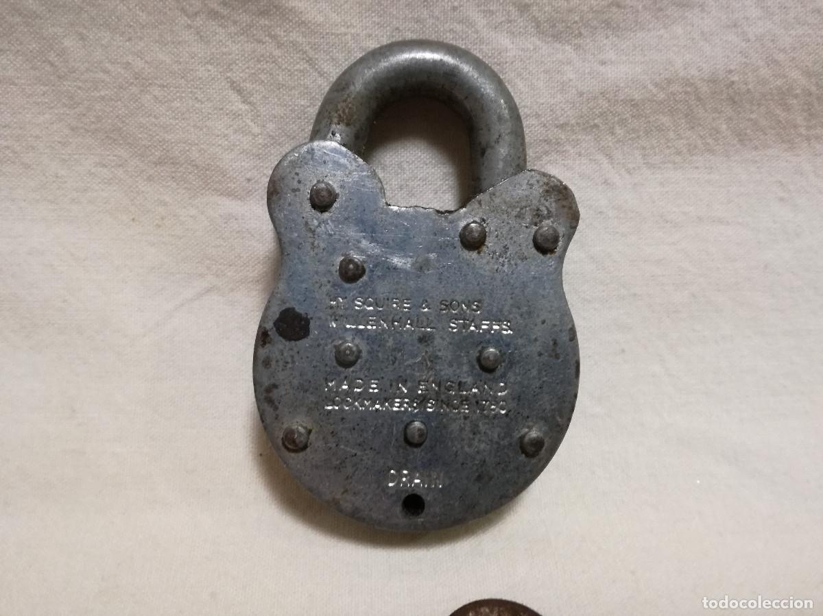 Antig&uuml;edades: ANTIGUO CANDADO SQUIRE 220 CON 1 LLAVE - Foto 3