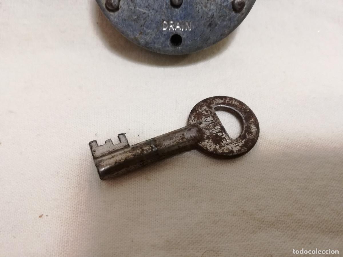 Antig&uuml;edades: ANTIGUO CANDADO SQUIRE 220 CON 1 LLAVE - Foto 5