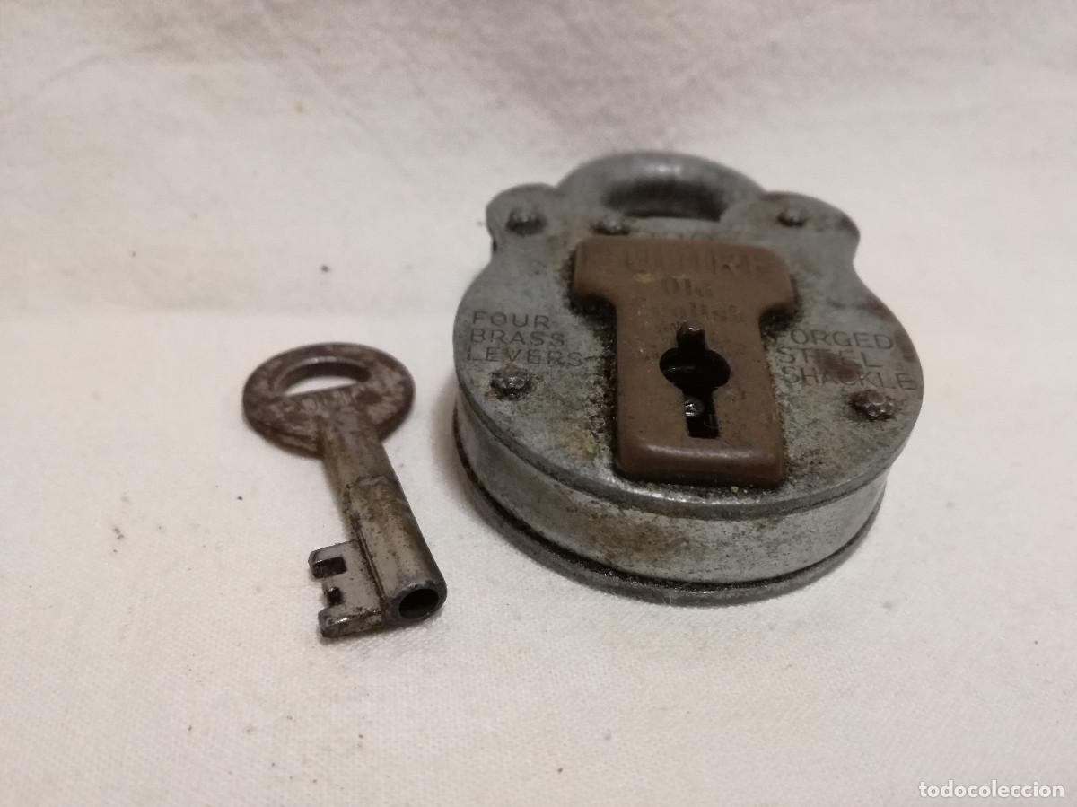 Antig&uuml;edades: ANTIGUO CANDADO SQUIRE 220 CON 1 LLAVE - Foto 7