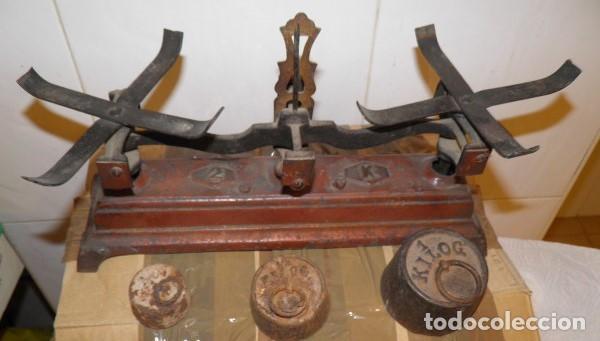 Antig&uuml;edades: ANTIGUA BALANZA CON JUEGO DE PESAS - Foto 6
