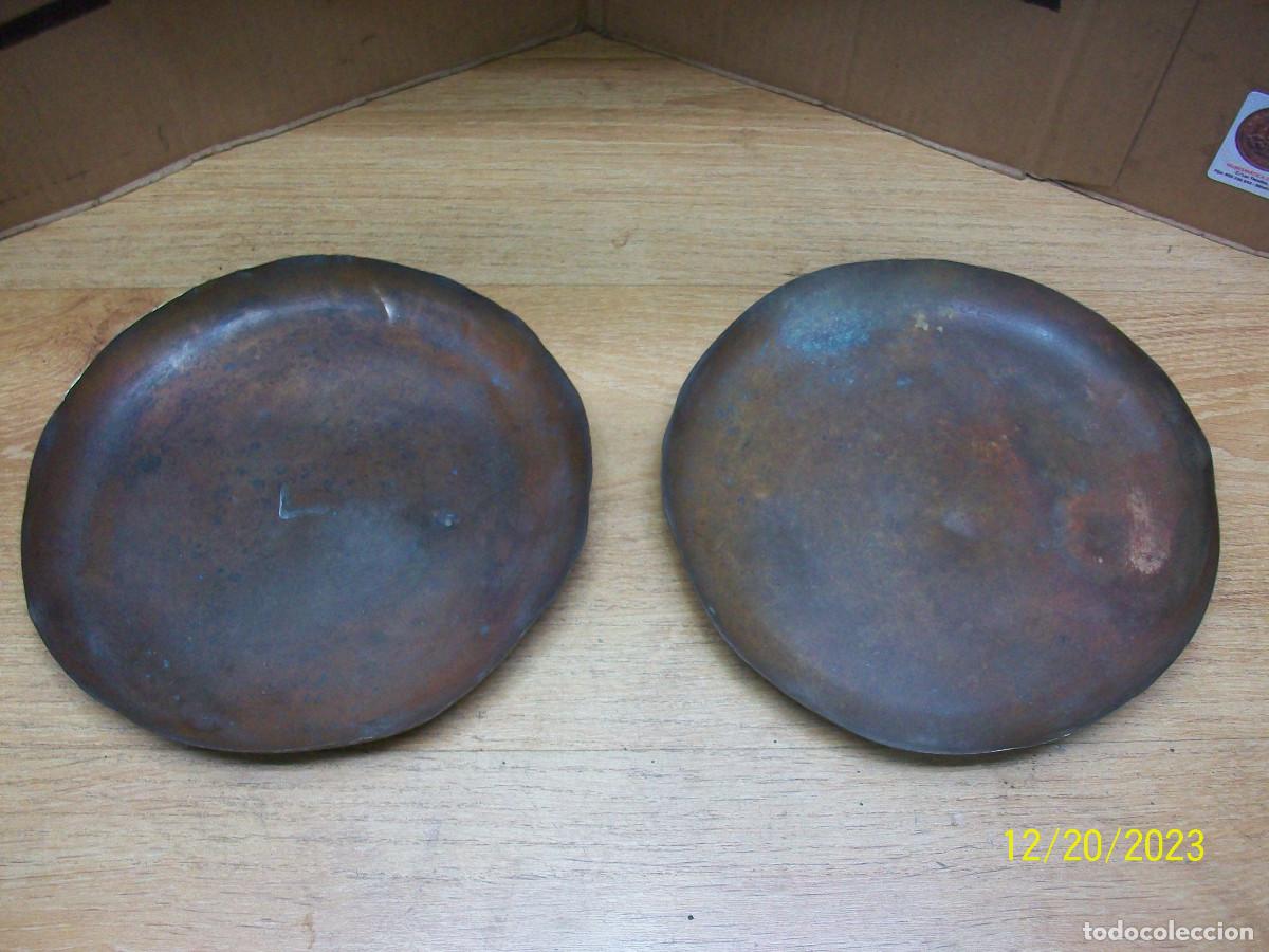 Antig&uuml;edades: ANTIGUOS PLATOS DE BRONCE PARA BALANZA - Foto 1