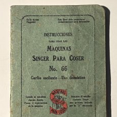Antigüedades: INSTRUCCIONES MAQUINAS COSER SINGER Nº 66 AÑO 1931
