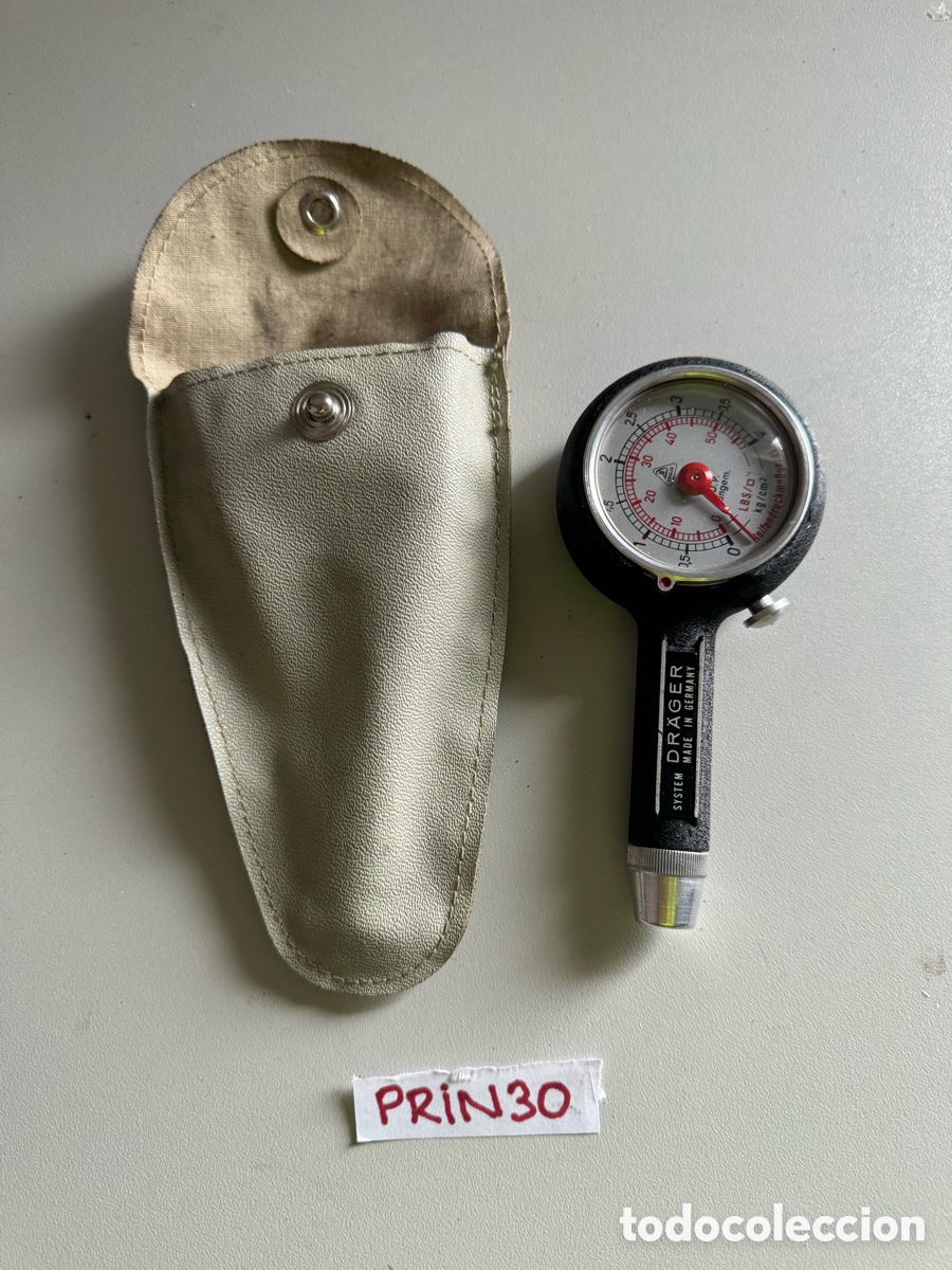 Antig&uuml;edades: Man&oacute;metro Vintage Presi&oacute;n de Neum&aacute;ticos Oldtimer Meter *Dr&auml;ger* - Foto 1