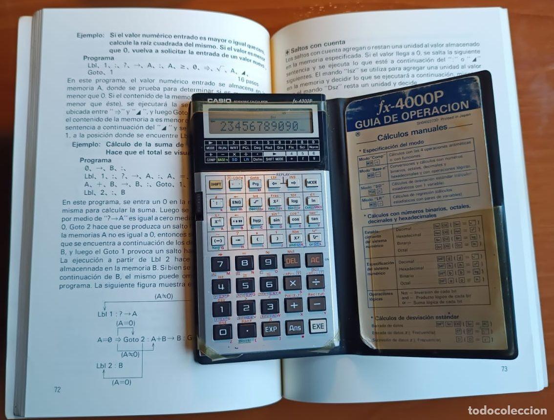 Antig&uuml;edades: Calculadora cient&iacute;fica Casio fx-4000P - Programable, funciona perfectamente - Incluye funda y manual - Foto 4