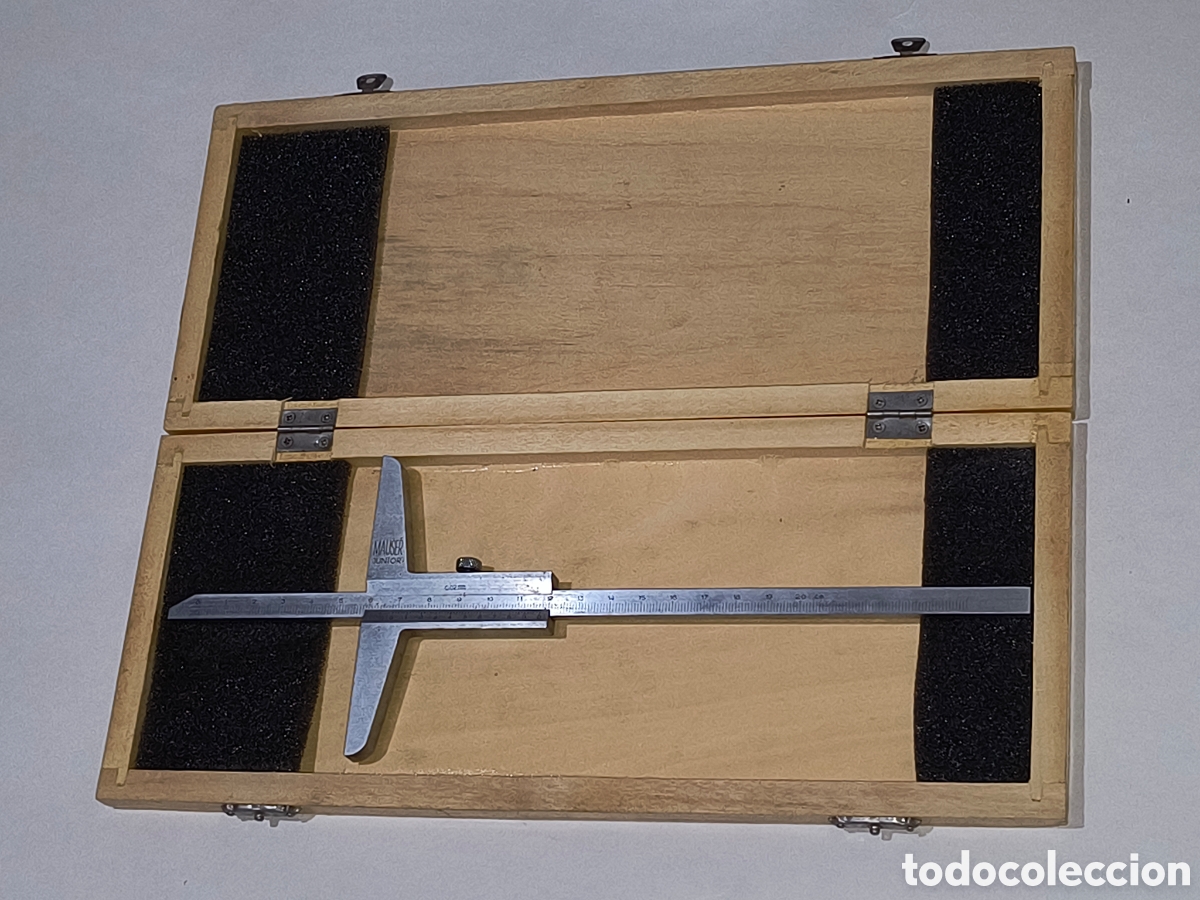 Antiquit&eacute;s: PIE DE REY, CALIBRADOR, MICROMETRO MAUSER JUNIOR 0,02 MILIMETROS, HASTA 25 CM CON CAJA DE MADERA