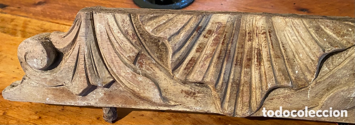 Antig&uuml;edades: ANTIGUA TALLA DE MADERA PARA MUEBLE - Foto 3