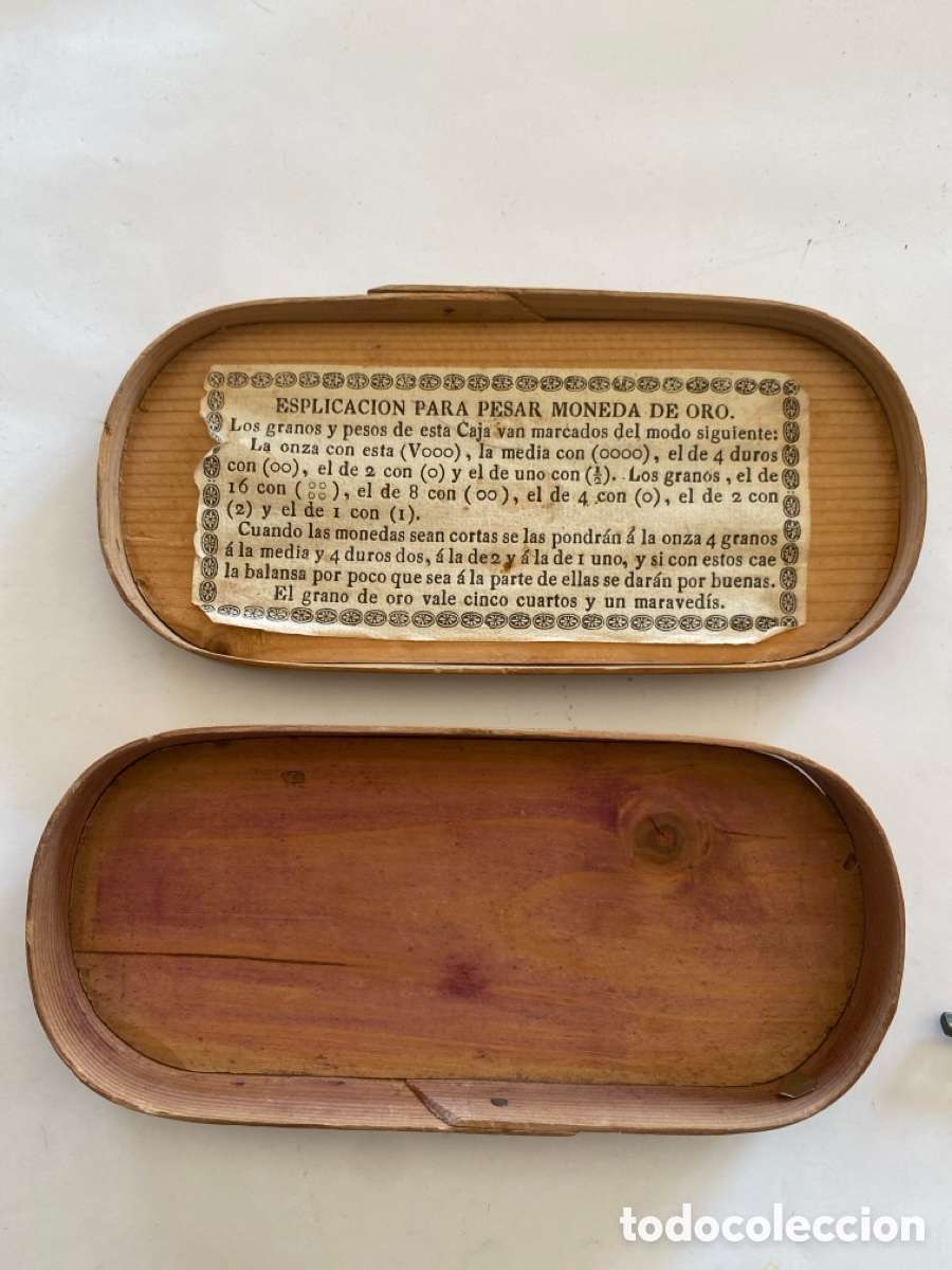 Antig&uuml;edades: BALANZA ANTIGUA DE MONEDAS DE ORO - Foto 2