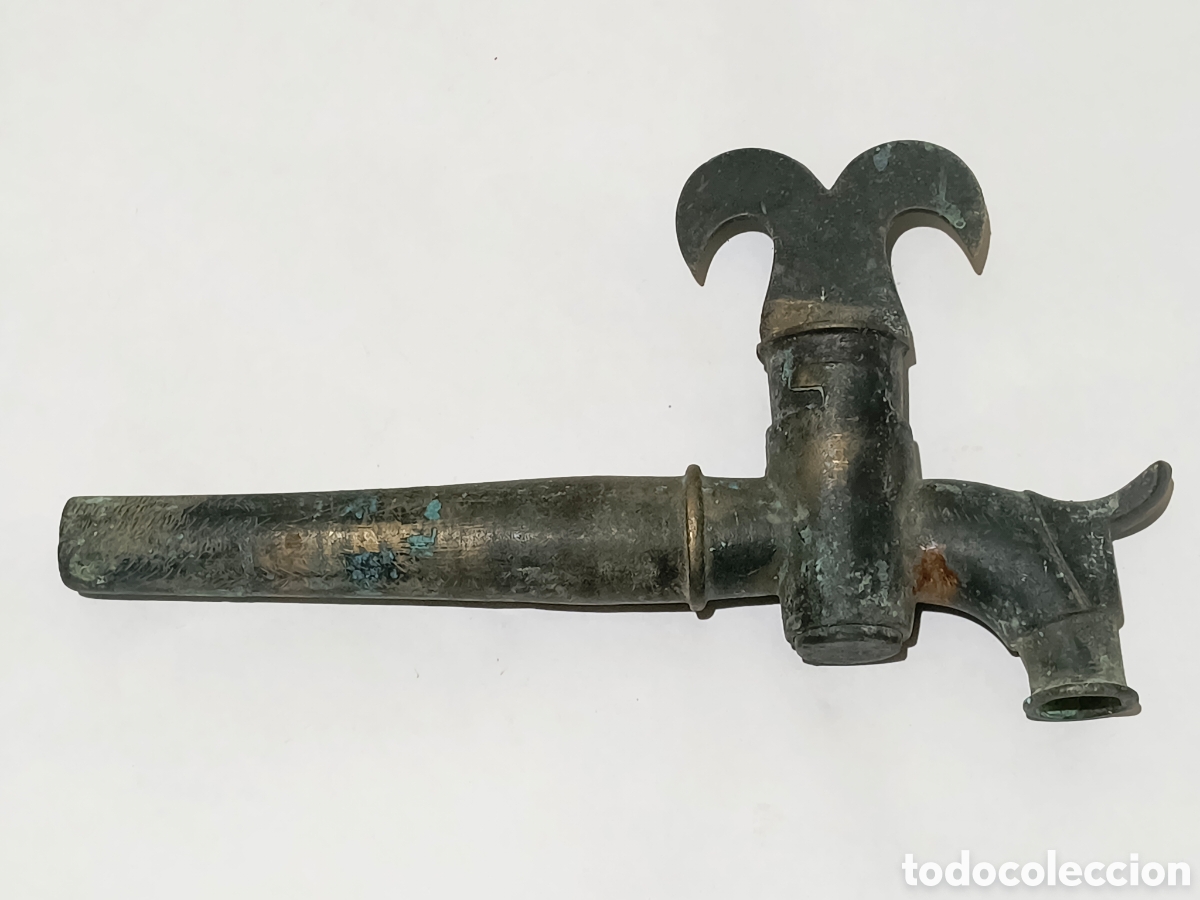 Antiguidades: Grifo antiguo de barril 28x16x3 cm