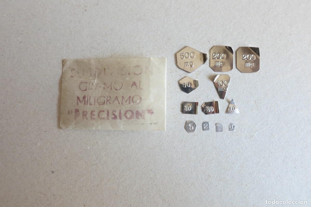 Antig&uuml;edades: pesas divisorias MILIGRAMOS precision - Foto 2