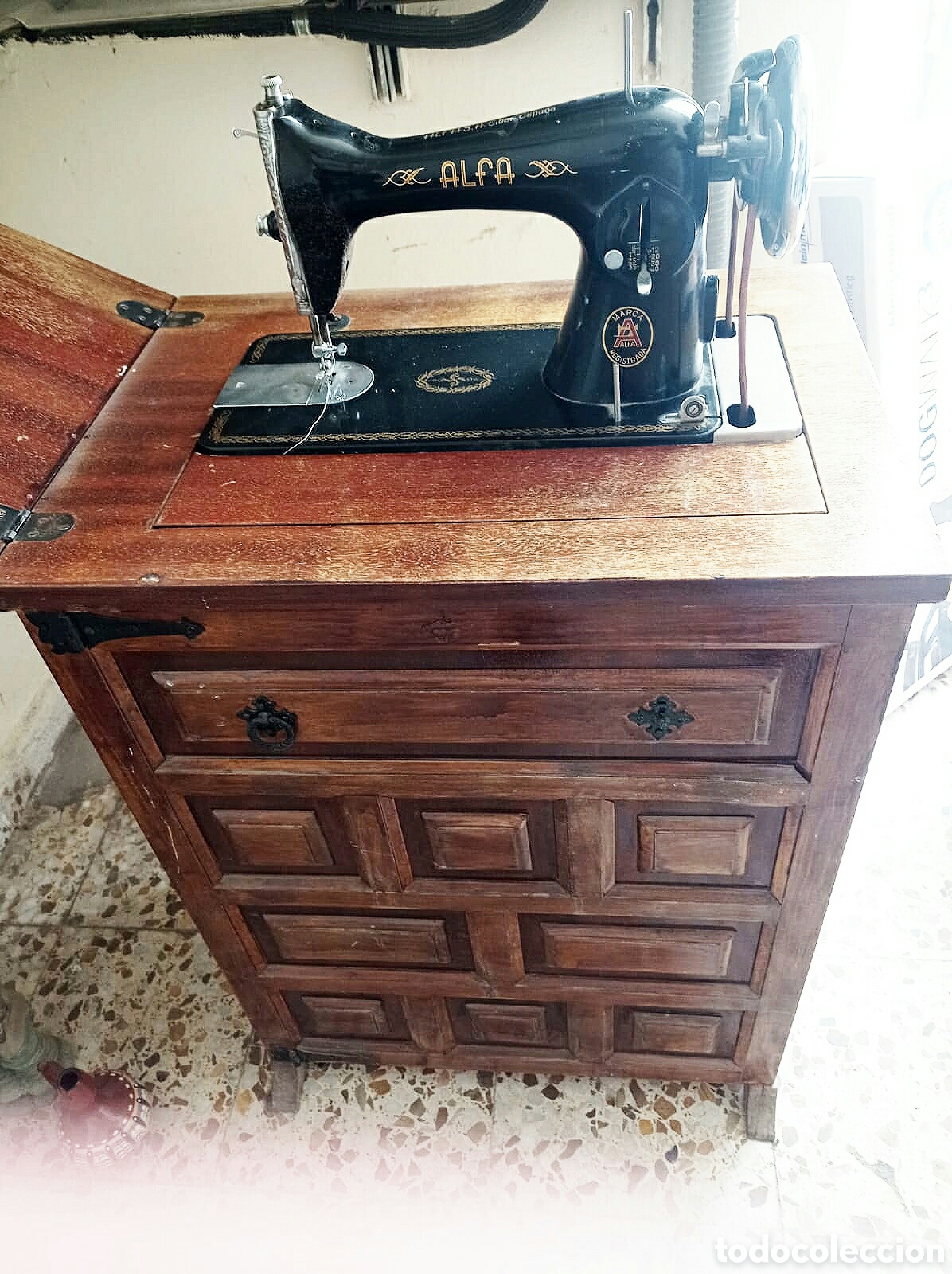 maquina de coser alfa modelo 80 con mueble - Compra venta en todocoleccion