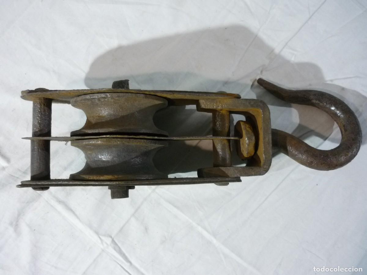 Antig&uuml;edades: Polea industrial doble de hierro - Foto 6